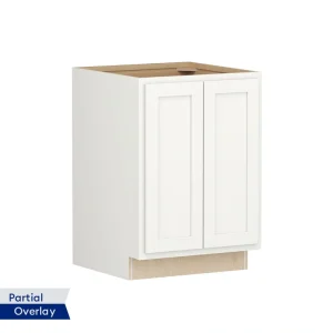 Shenandoah PRO Express Breckenridge 24-in W x 34.5-in H x 24-in D Linen Partial Overlay Base Fully Assembled Plywood Cabinet (Recessed Panel Shaker Door Style)