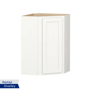 Shenandoah PRO Express Breckenridge 24-in W x 36.125-in H x 15-in D Linen Partial Overlay Diagonal Corner Wall Fully Assembled Plywood Cabinet (Recessed Panel Shaker Style)
