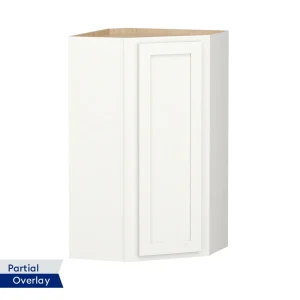 Shenandoah PRO Express Breckenridge 24-in W x 42.125-in H x 15-in D Linen Partial Overlay Diagonal Corner Wall Fully Assembled Plywood Cabinet (Recessed Panel Shaker Style)