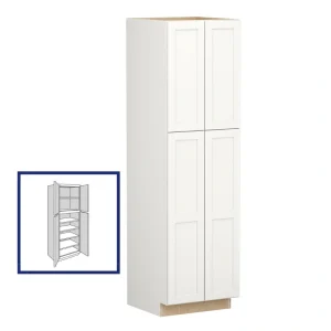 Shenandoah PRO Express Breckenridge 24-in W x 96-in H x 24-in D Linen Full Overlay Pantry Fully Assembled Plywood Cabinet (Recessed Panel Shaker Door Style)