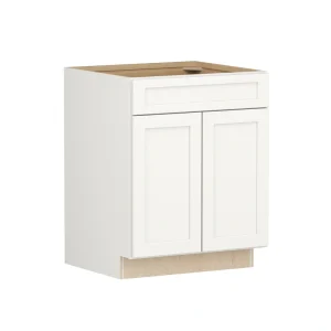 Shenandoah PRO Express Breckenridge 27-in W x 34.5-in H x 24-in D Linen Full Overlay Maple 1-Drawer Base Fully Assembled Plywood Cabinet (Recessed Panel Shaker Style)