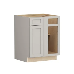 Shenandoah PRO Express Breckenridge 27-in W x 34.5-in H x 24-in D Stone Full Overlay Maple Blind 1-Drawer Corner Base Fully Assembled Plywood Cabinet (Recessed Panel Shaker Style)