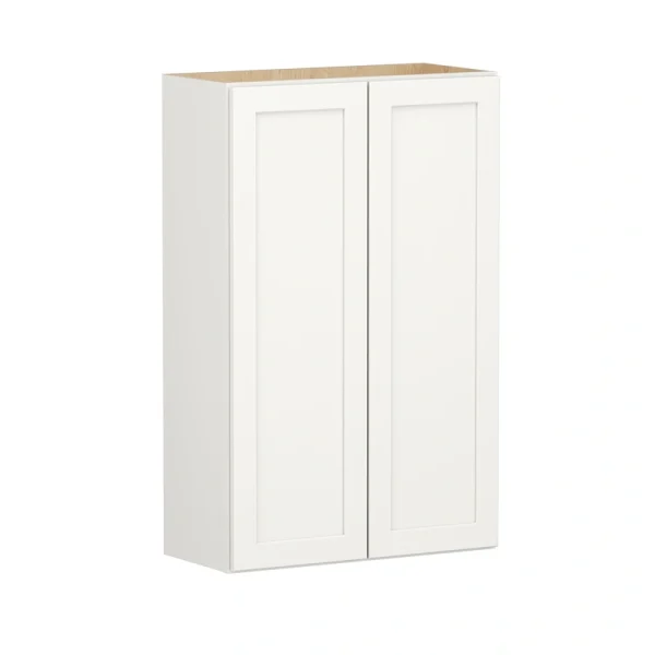 Shenandoah PRO Express Breckenridge 27-in W x 42.125-in H x 12-in D Linen Full Overlay Wall Fully Assembled Plywood Cabinet (Recessed Panel Shaker Door Style)