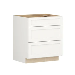 Shenandoah PRO Express Breckenridge 30-in W x 34.5-in H x 24-in D Linen Full Overlay Maple 3-Drawer Base Fully Assembled Plywood Cabinet (Recessed Panel Style)