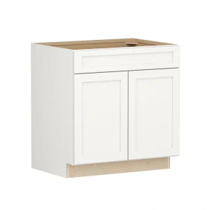 Shenandoah PRO Express Breckenridge 33-in W x 34.5-in H x 24-in D Linen Full Overlay 1-Drawer Base Fully Assembled Plywood Cabinet (Recessed Panel Shaker Style)