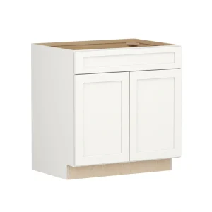 Shenandoah PRO Express Breckenridge 33-in W x 34.5-in H x 24-in D Linen Full Overlay Sink Base Fully Assembled Plywood Cabinet (Recessed Panel Shaker Style)