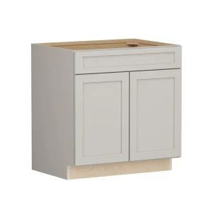 Shenandoah PRO Express Breckenridge 33-in W x 34.5-in H x 24-in D Stone Full Overlay Maple Sink Base Fully Assembled Plywood Cabinet (Recessed Panel Shaker Style)