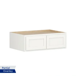 Shenandoah PRO Express Breckenridge 36-in W x 12.125-in H x 24-in D Linen Partial Overlay Wall Fully Assembled Plywood Cabinet (Recessed Panel Shaker Door Style)