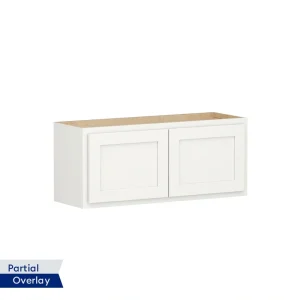 Shenandoah PRO Express Breckenridge 36-in W x 15.125-in H x 12-in D Linen Partial Overlay Wall Fully Assembled Plywood Cabinet (Recessed Panel Shaker Door Style)