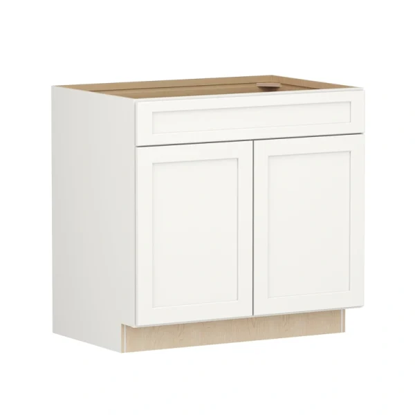 Shenandoah PRO Express Breckenridge 36-in W x 34.5-in H x 24-in D Linen Full Overlay 1-Drawer Base Fully Assembled Plywood Cabinet (Recessed Panel Shaker Style)