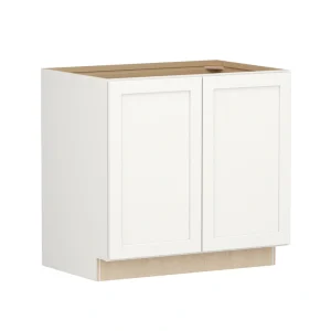 Shenandoah PRO Express Breckenridge 36-in W x 34.5-in H x 24-in D Linen Full Overlay Base Fully Assembled Plywood Cabinet (Recessed Panel Shaker Door Style)