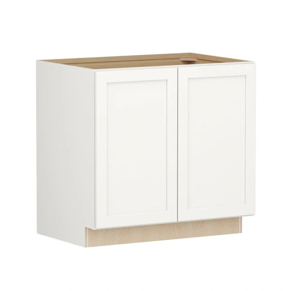 Shenandoah PRO Express Breckenridge 36-in W x 34.5-in H x 24-in D Linen Full Overlay Base Fully Assembled Plywood Cabinet (Recessed Panel Shaker Door Style)