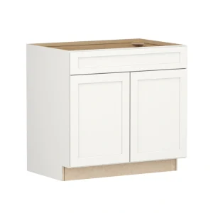 Shenandoah PRO Express Breckenridge 36-in W x 34.5-in H x 24-in D Linen Full Overlay Sink Base Fully Assembled Plywood Cabinet (Recessed Panel Shaker Style)