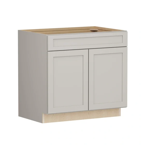 Shenandoah PRO Express Breckenridge 36-in W x 34.5-in H x 24-in D Stone Full Overlay 1-Drawer Base Fully Assembled Plywood Cabinet (Recessed Panel Shaker Style)
