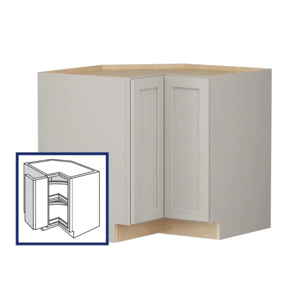 Shenandoah PRO Express Breckenridge 36-in W x 34.5-in H x 24-in D Stone Full Overlay Lazy Susan Corner Base Fully Assembled Plywood Cabinet (Recessed Panel Shaker Style)