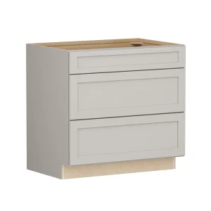 Shenandoah PRO Express Breckenridge 36-in W x 34.5-in H x 24-in D Stone Full Overlay Maple 3-Drawer Base Fully Assembled Plywood Cabinet (Recessed Panel Style)