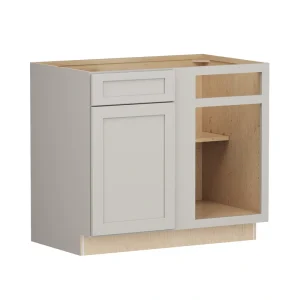 Shenandoah PRO Express Breckenridge 45-in W x 34.5-in H x 24-in D Stone Full Overlay Blind 1-Drawer Corner Base Fully Assembled Plywood Cabinet (Recessed Panel Shaker Style)