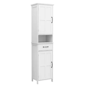 Siavonce 11.81-in W x 64.96-in H Mdf White Freestanding or Wall-mount Utility Storage Cabinet