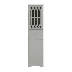 Siavonce 14-in W x 64-in H Mdf Grey Freestanding or Wall-mount Utility Storage Cabinet