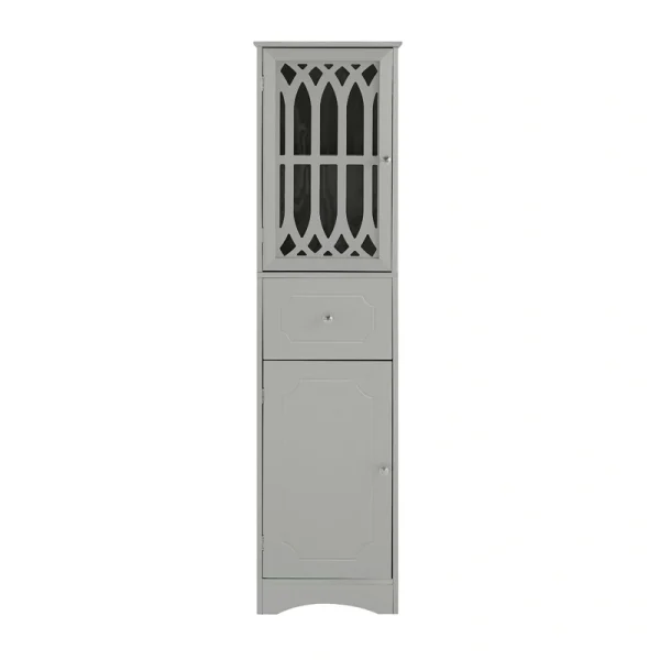 Siavonce 14-in W x 64-in H Mdf Grey Freestanding or Wall-mount Utility Storage Cabinet