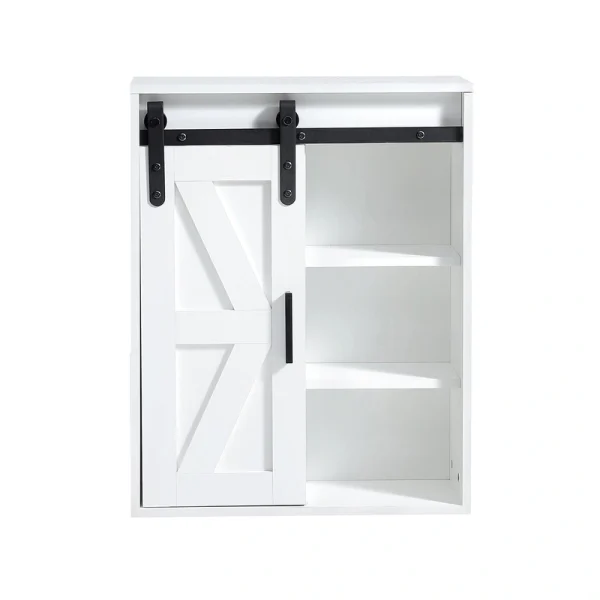 Siavonce 21.7-in x 27.6-in x 7.9-in White Bathroom Wall Cabinet