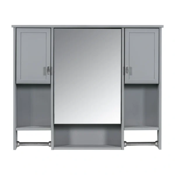Siavonce 35-in x 29-in Surface Mount Grey Mirrored Soft Close Medicine Cabinet
