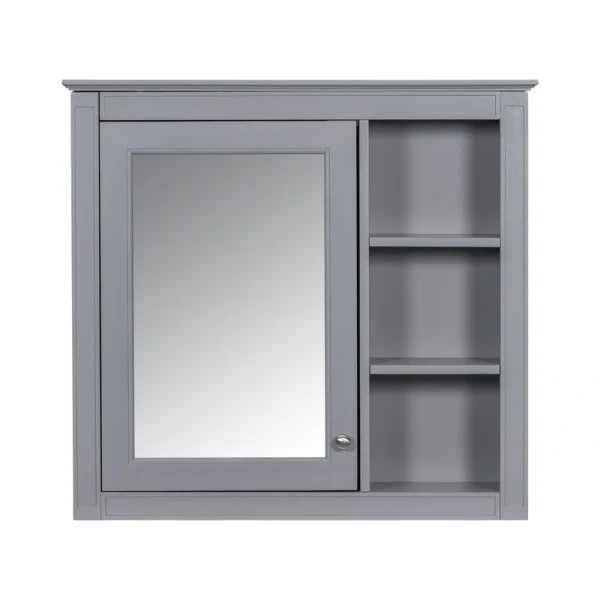 Siavonce 7-in x 28-in Surface Mount Grey Mirrored Soft Close Medicine Cabinet
