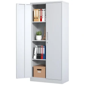 Siavonce White 4-Shelf Office Cabinet