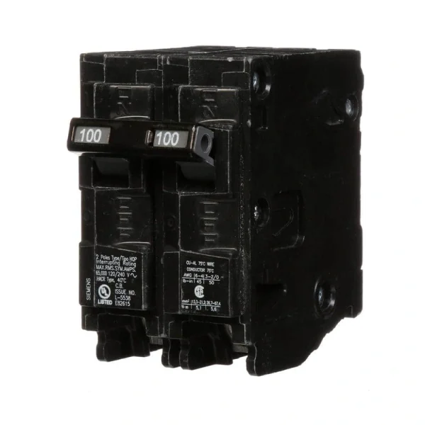 Siemens 100 Amp Double-Pole Type HQP 65kA Circuit Breaker