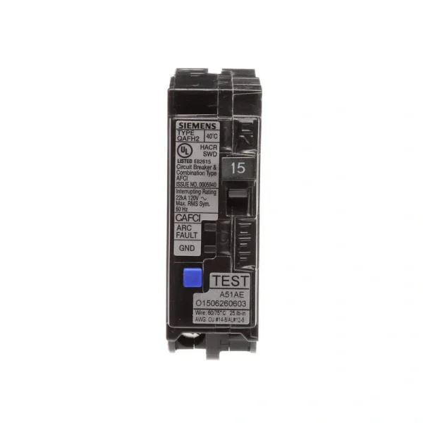 Siemens 15 Amp Single-Pole Circuit Breaker QAFH2 Combo AFCI