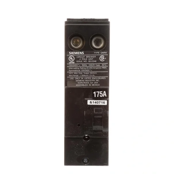 Siemens 175 Amp Double-Pole Circuit Breaker Type QNRH
