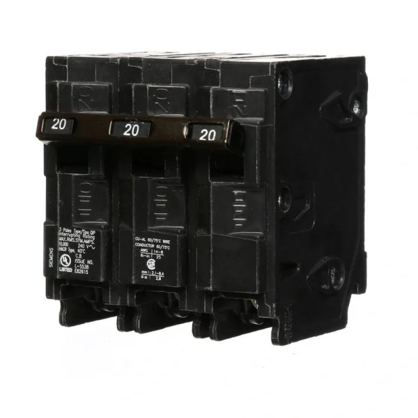 Siemens 20 Amp 3-Pole Type QP Circuit Breaker