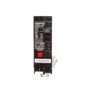 Siemens 20 Amp Single Pole Type QE Ground Fault Equipment Protection Circuit Breaker