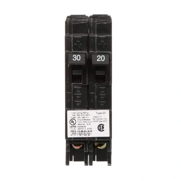 Siemens 30/20 Amp Single-Pole Duplex Circuit Breaker