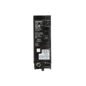 Siemens 30 Amp Single-Pole Type QPF2 GFCI Circuit Breaker