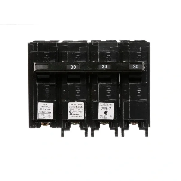 Siemens 30 Amp Three-Pole Type QP Circuit Breaker with 120-Volt Shunt Trip