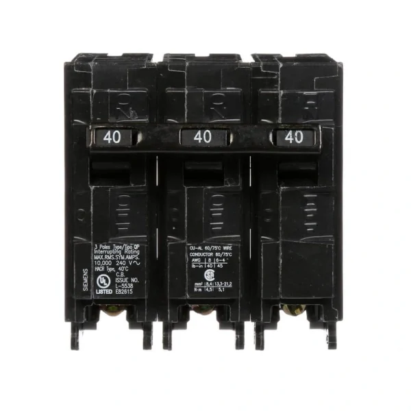 Siemens 40 Amp Three-Pole Type QP Circuit Breaker