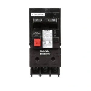 Siemens 50 Amp Double Pole Type QE Ground Fault Equipment Protection Circuit Breaker