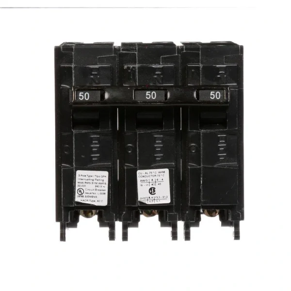 Siemens 50 Amp Three-Pole Type QPH 22kA Circuit Breaker