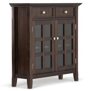 Simpli Home Acadian Brunette Brown Transitional Wood Media Cabinet T726917749