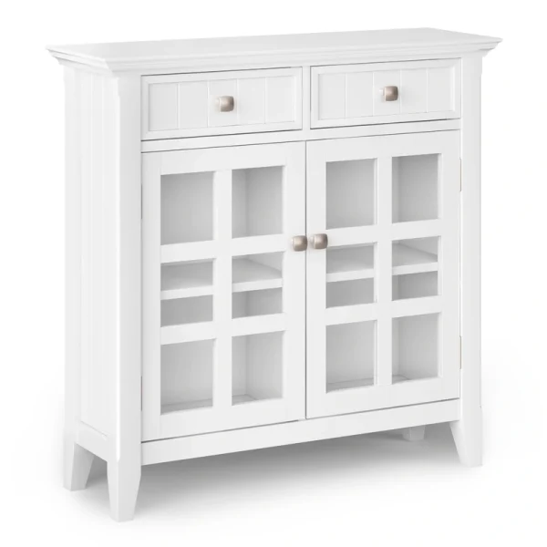 Simpli Home Acadian White Transitional Wood Media Cabinet T726917742