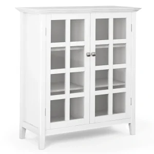 Simpli Home Acadian White Transitional Wood Media Cabinet T726917744