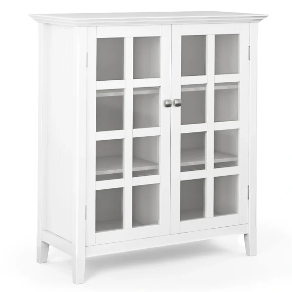 Simpli Home Acadian White Transitional Wood Media Cabinet T726917744