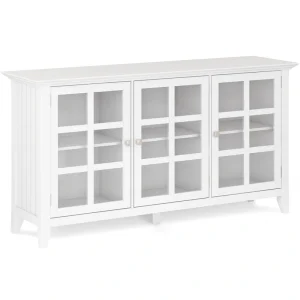 Simpli Home Acadian White Transitional Wood Media Cabinet T726917746