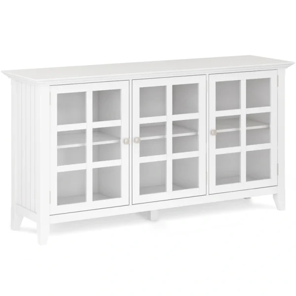 Simpli Home Acadian White Transitional Wood Media Cabinet T726917746