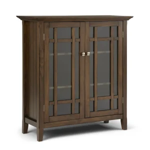 Simpli Home Bedford Rustic Natural Aged Brown Transitional Wood Media Cabinet T726917480