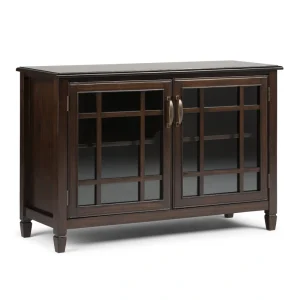 Simpli Home Connaught Dark Chestnut Brown Traditional Wood Media Cabinet T726917472