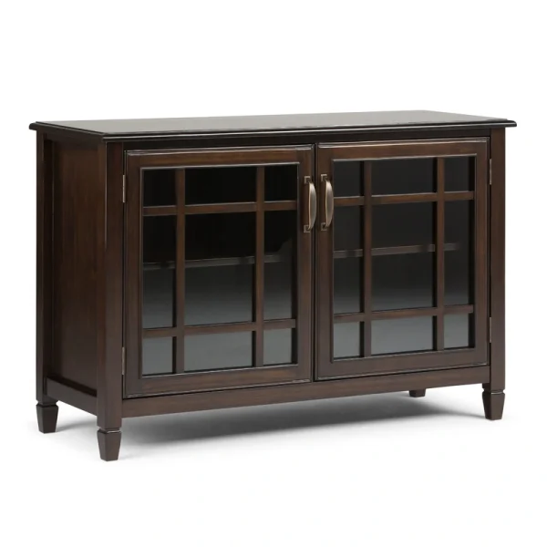 Simpli Home Connaught Dark Chestnut Brown Traditional Wood Media Cabinet T726917472
