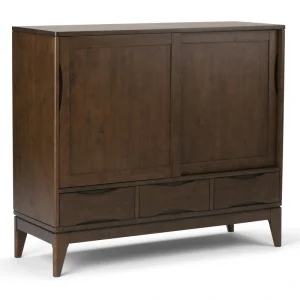 Simpli Home Harper Walnut Brown Mid-century Wood Media Cabinet T726917469