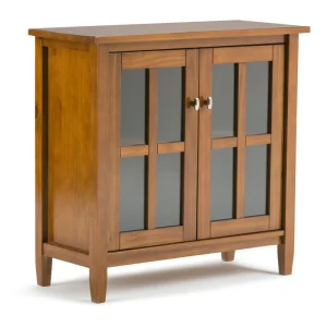 Simpli Home Warm Shaker Light Golden Brown Transitional Wood Media Cabinet T726917465